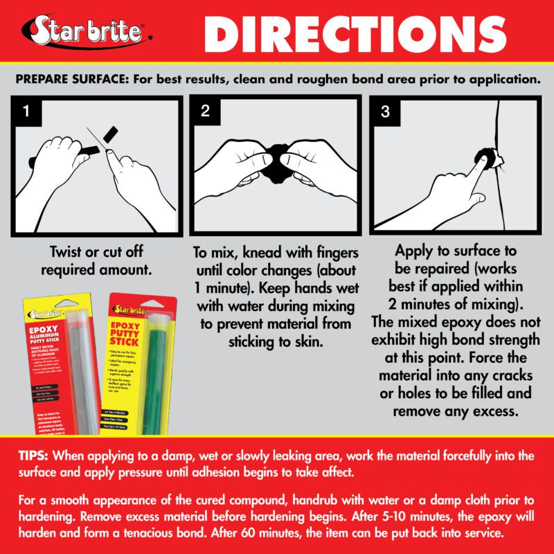 Star brite Epoxy Aluminium Putty Stick