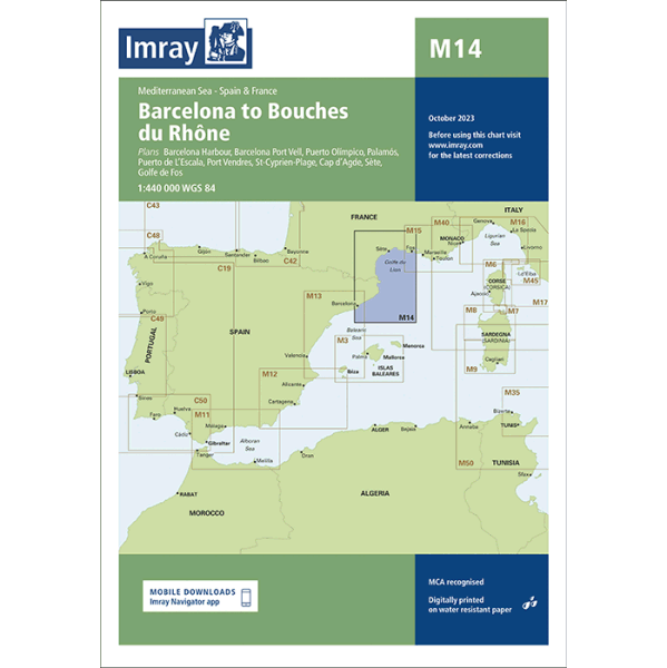 Imray M14 Barcelona to Bouches de Rhône