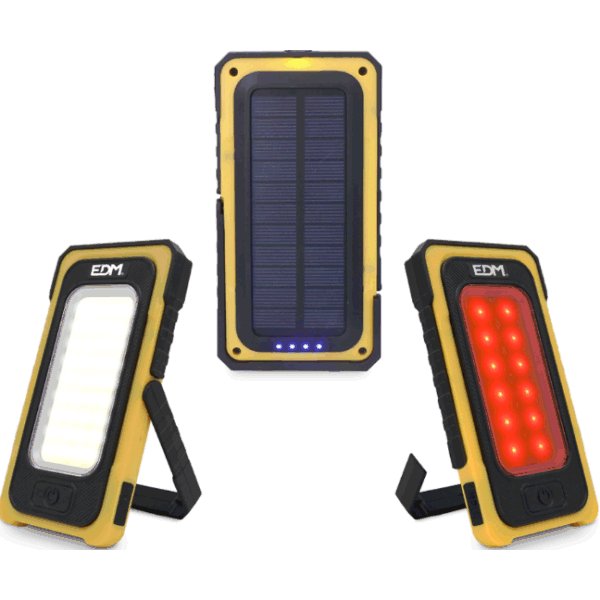 EDM Portable rechargeable torch with built in solar panel